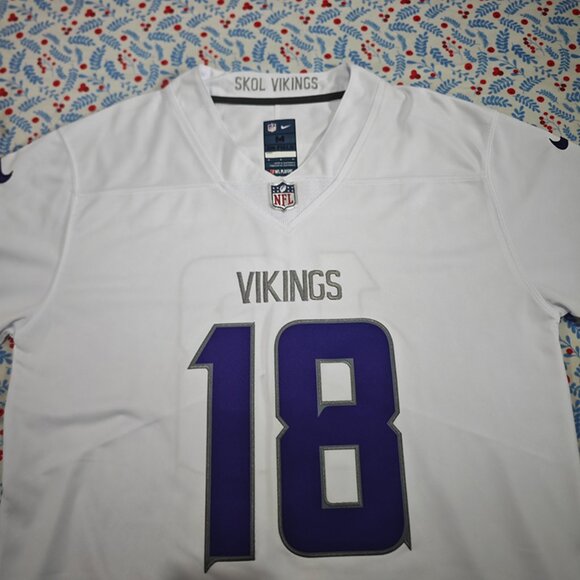 Justin Jefferson Minnesota Vikings Nike White Jersey No. 18 - Picture 6 of 7